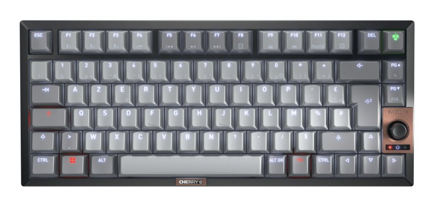 CHERRY KW 300W MX clavier Maison USB + Bluetooth AZERTY Français Noir, Cuivre, Gris
