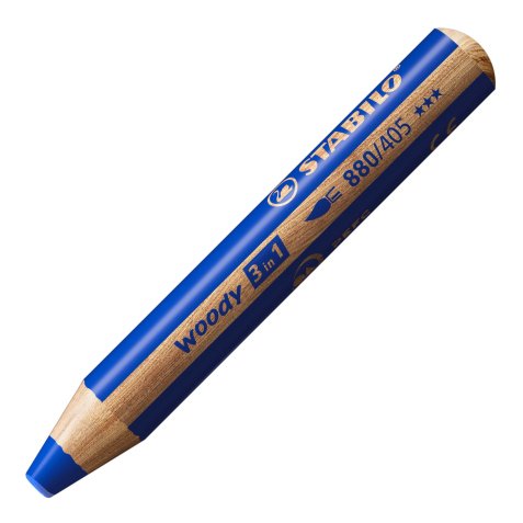 Woody 3in1 crayon de couleur multi-surfaces mine extra-large (10 mm) - Bleu outremer