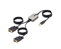 StarTech.com 2P6FFC-USB-SERIAL changeur de genre de câble USB-A 2 x DB-9 RS-232 Noir, Gris