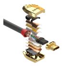 Lindy 37865 cable HDMI 7,5 m HDMI tipo A (Estándar) Oro, Gris