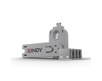 Lindy Bloqueur de port USB A, 4 pièces + clé, Blanc