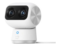 Eufy Security Indoor Cam S350, cámara doble, cámara de seguridad con resolución 4K UHD, zoom de 8× y PTZ de 360°, IA para personas y mascotas, ideal para monitor de bebé/cámara para mascotas/seguridad del hogar, Wi-Fi de doble banda