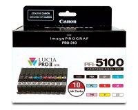 Canon PFI-5100 Multipack cartouche d'encre 10 pièce(s) Original Rendement standard Cyan, Noir mat, Noir