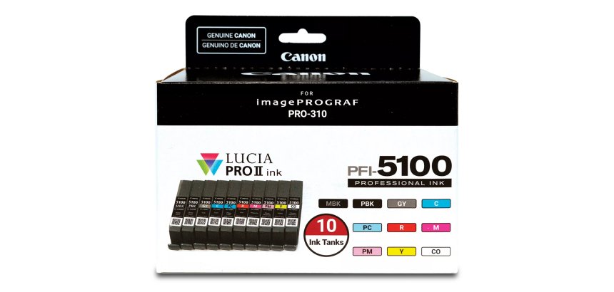 Canon PFI-5100 Multipack cartouche d'encre 10 pièce(s) Original Rendement standard Cyan, Noir mat, Noir