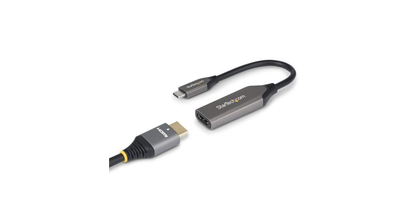 StarTech.com Adaptateur USB-C vers HDMI, 8K 60 Hz / 4K 120 Hz, Compatible Thunderbolt / USB4, Convertisseur USB C vers HDMI 2.1, HDR10+, Câble de 20 cm