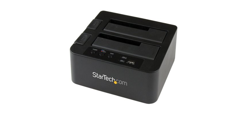 StarTech.com Dual Bay Hard Drive Duplicator, Standalone USB 3.0 (5 Gbps) / eSATA to 2.5/3.5" SATA III HDD/SSD Cloner/Copier, Hard Drive Docking Station, Hard Disk Cloner