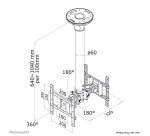 Neomounts FPMA-C200D Support de plafond pour écran de 10-40" - h64-104 cm