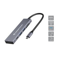 Conceptronic DONN23G 6-in-1 USB 3.2 Gen 1 Docking Station, USB 3.0 x 2, 100W USB PD, 4K 60Hz HDMI, SD, TF/MicroSD