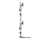 StarTech.com Desktop Quad Monitor Stand - Ergonomic VESA 4 Monitor Arm (2x2) up to 32" (17.6lb/8kg) - Free Standing Articulating Universal Pole Mount - Height Adjustable/Tilt/Swivel/Rotate - Silver