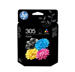 HP 305 2-Pack Tri-color/Black Original Ink Cartridge