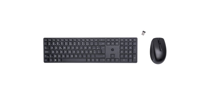 HP 650 Wireless Keyboard and Mouse Combo clavier Souris incluse Maison RF sans fil AZERTY Belge Noir