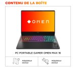 HP OMEN MAX Gaming Laptop 16-ah0021nf Intel Core Ultra 7 255HX Ordinateur portable 40,6 cm (16") WQXGA 32 Go DDR5-SDRAM 2 To SSD NVIDIA GeForce RTX 5070 Wi-Fi 7 (802.11be) Windows 11 Home AI PC Noir