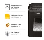 Fellowes Powershred 12C destructeur de papier Destruction croisée 22,5 cm Noir