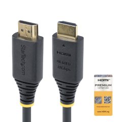 StarTech.com Cable HDMI Premium Certificado de Alta Velocidad de 2m - 4K 60Hz - 144Hz - UHD - HDR10/HDCP 2.2/ARC - 18Gbps - Cable HDMI 2.0 para Monitor o TV - Recubrimiento TPE