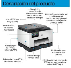 HP OfficeJet Pro 9130b Inalámbrico All-in-One Color Impresora, Impresión a doble cara; Copiadora y escáner