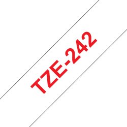 Ruban pour PTOUCH laminé Rouge/Blanc 18mmx8m TZE242