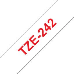 Ruban pour PTOUCH laminé Rouge/Blanc 18mmx8m TZE242