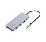 Conceptronic DONN20G base para portátil y replicador de puertos Alámbrico USB 3.2 Gen 1 (3.1 Gen 1) Type-C Gris