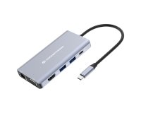 Conceptronic DONN20G base para portátil y replicador de puertos Alámbrico USB 3.2 Gen 1 (3.1 Gen 1) Type-C Gris