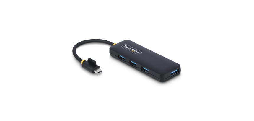 StarTech.com Hub USB-C 4 Ports, 5Gbps, USB-C vers 4x USB-A, Alimenté par Bus, Mini Hub de Voyage, Splitter USB 3.0 Multiport, Hub Portable, Protection contre les Surintensités