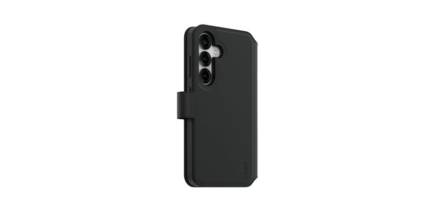 PanzerGlass CARE™ by ® Tango 2-in-1 Wallet Case w. Qi Compatible Samsung Galaxy S25 protective phone case Black Cover