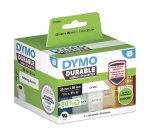 DYMO LabelWriter Etichette durevoli originali | 25mm x 89mm | Poliestere bianco | 2 rotoli da 350 (700 etichette autoadesive) | Alte prestazioni | Per stampanti di etichette LabelWriter