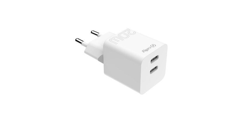 Celly TC2USBC20WWH cargador de dispositivo móvil Smartphone, Tableta Blanco Corriente alterna Interior