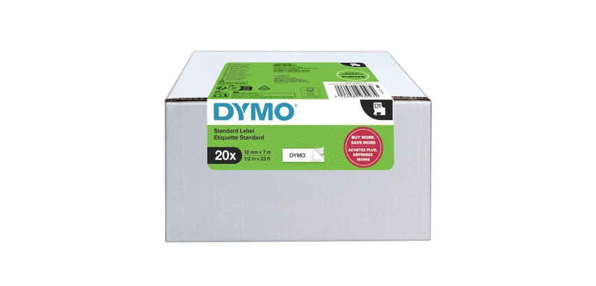 DYMO D1 etichette originali | stampa nera su bianco | 12 mm x 7 mm | etichette autoadesive per etichettatrice LabelManager | 20 pezzi