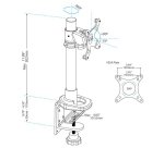 StarTech.com Support de Bureau pour Écran PC jusqu'à 34"(14kg) - Bras Moniteur Réglable - Acier