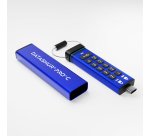 iStorage datAshur PRO+C 512GB | Secure USB Type-C Memory Stick | FIPS 140-3 Level 3 pending | PIN protected | Type C-A adapter included.
