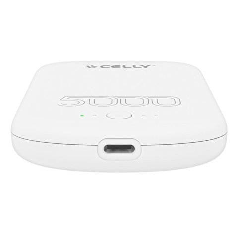 Celly MAGPB5000PROWH batería externa 5000 mAh Cargador inalámbrico Blanco
