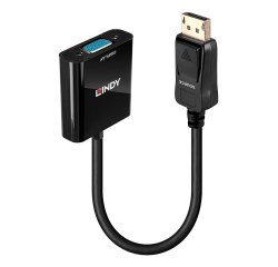 Lindy 41006 adaptador de cable de vídeo 0,15 m VGA (D-Sub) DisplayPort Negro