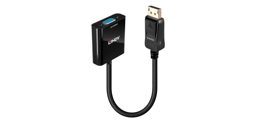 Lindy 41006 adaptador de cable de vídeo 0,15 m VGA (D-Sub) DisplayPort Negro
