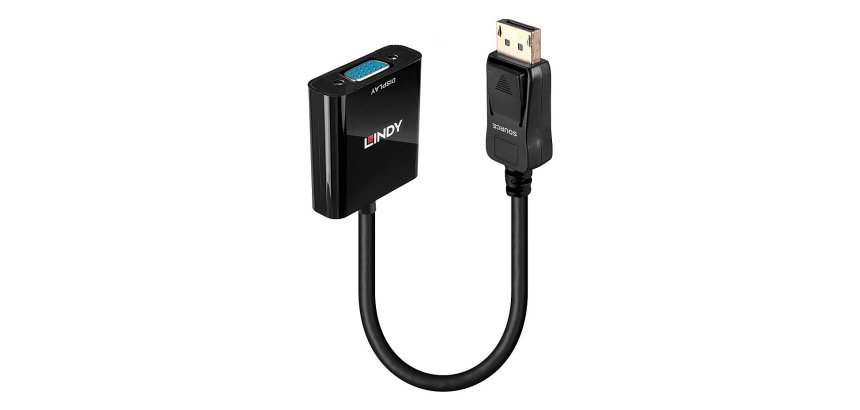 Lindy 41006 adaptador de cable de vídeo 0,15 m VGA (D-Sub) DisplayPort Negro