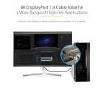 StarTech.com 1ft (30cm) DisplayPort 1.4 Cable - 8K 60Hz HDR10 - Ultra HD 4K 120Hz Video - DP 1.4 Cable / Cord - For Monitors/Displays - DisplayPort to DisplayPort Cable - M/M
