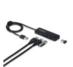 StarTech.com Hub USB-A à 4 Ports, 5 Gbps, Alimenté par Bus, Mini-Hub USB-A vers 4x USB-A, Câble Hôte Extra Long de 61 cm, Plastique PCR, Hub USB Portable pour Ordinateur de Bureau/Portable