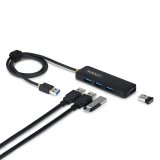 StarTech.com Hub USB-A à 4 Ports, 5 Gbps, Alimenté par Bus, Mini-Hub USB-A vers 4x USB-A, Câble Hôte Extra Long de 61 cm, Plastique PCR, Hub USB Portable pour Ordinateur de Bureau/Portable