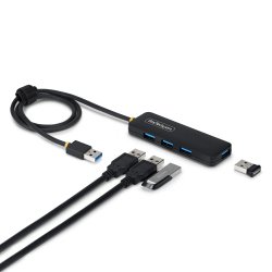 StarTech.com Hub USB-A à 4 Ports, 5 Gbps, Alimenté par Bus, Mini-Hub USB-A vers 4x USB-A, Câble Hôte Extra Long de 61 cm, Plastique PCR, Hub USB Portable pour Ordinateur de Bureau/Portable