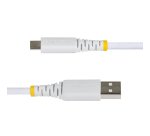 StarTech.com 15cm USB-A naar USB-C Snellaadkabel, 15W 3A, Dual-Layer Gevlochten Nylon / TPE Mantel, Duurzame USB-A naar USB-C Oplaadkabel, Wit