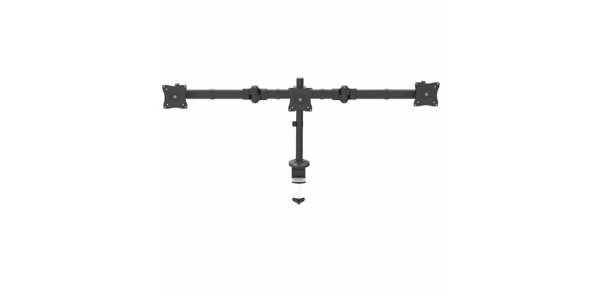 StarTech.com Support de Bureau Bras Triple pour Moniteur - Support VESA 3 Écran jusqu'à 27" - Mât Articulé/Réglable - Inclinaison/Pivotement/Rotation de l'Écran - Pince de Bureau/Anneau