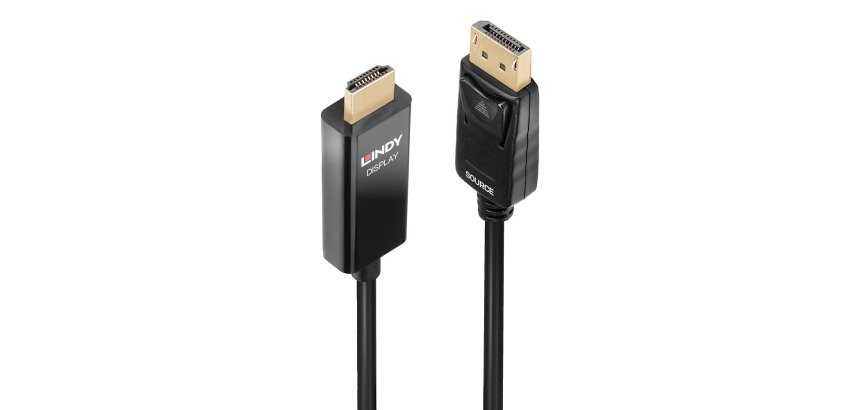 Lindy Câble adaptateur 3m pour Display Port vers HDMI 4K60Hz avec HDR