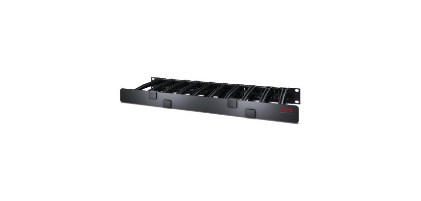 APC NetShelter Cable Management, Horizontal Cable Manager, 1U, Single Side with Cover, Black, 482.6 x 44.45 x 165.1 mm