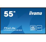 iiyama LH5541UHS-B2 Écran d'affichage dynamique En forme de kiosk 138,7 cm (54.6") LCD 500 cd/m² 4K Ultra HD Noir Intégré dans le processeur 24/7