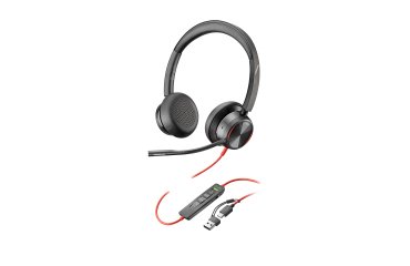 HP Poly Auriculares estéreo Poly Blackwire 8225 USB-C + Adaptador USB-C/A