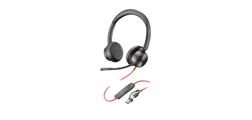 HP Poly Micro-casque Poly Blackwire 8225 stéréo USB-C + adaptateur USB-C/A