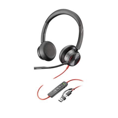 HP Poly Micro-casque Poly Blackwire 8225 stéréo USB-C + adaptateur USB-C/A