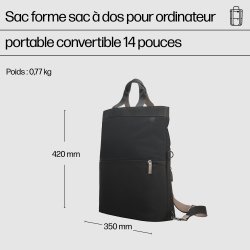 Sac à dos multifonctionnel pour ordinateur portable HP 14