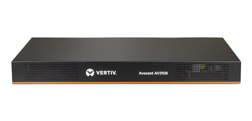 Vertiv Avocent AV 3108 commutateur écran, clavier et souris Grille de montage Noir