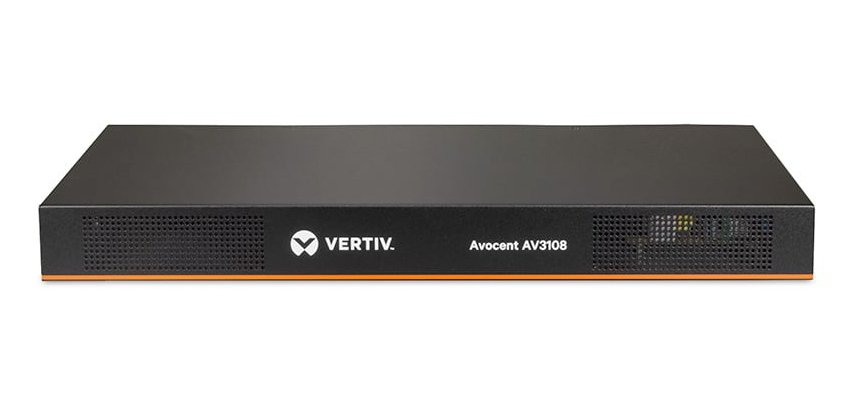 Vertiv Avocent AV 3108 commutateur écran, clavier et souris Grille de montage Noir