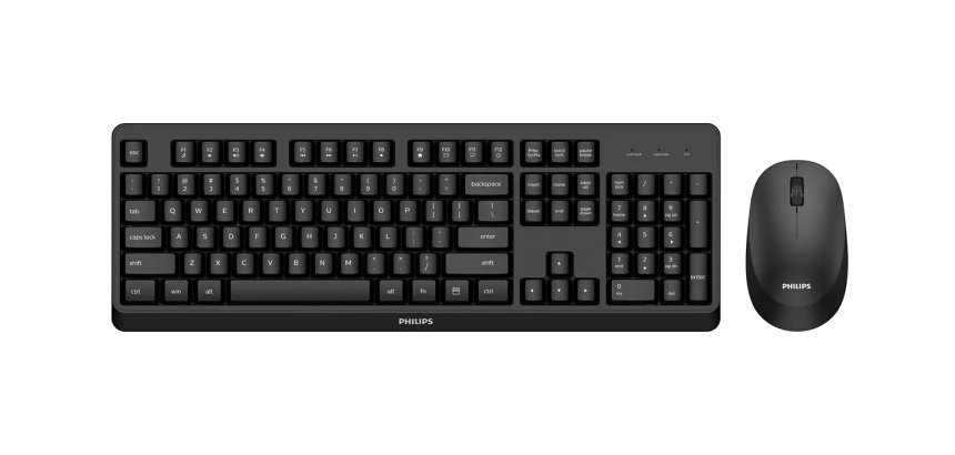 Philips 3000 series SPT6307BL/34 keyboard Mouse included Universal RF Wireless QWERTY English Black
